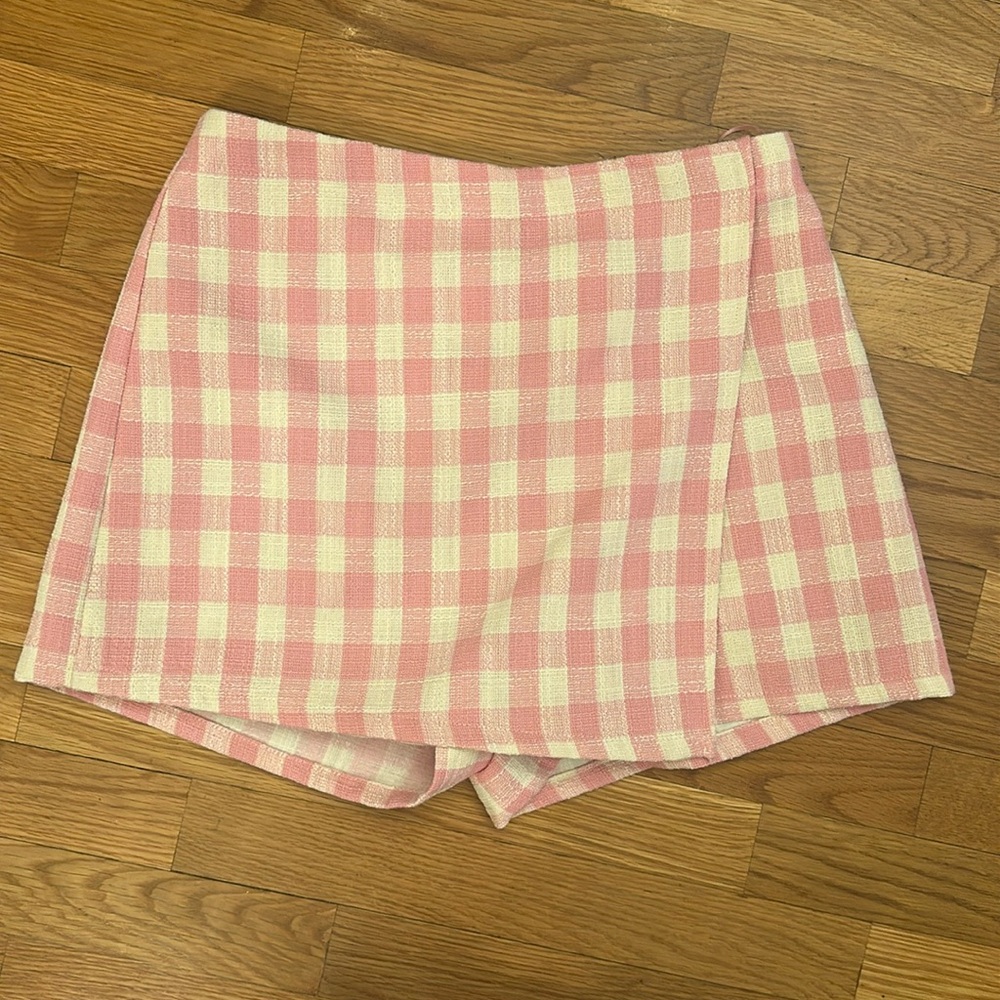Day + Moon tweed pink white wrap skort rush medium